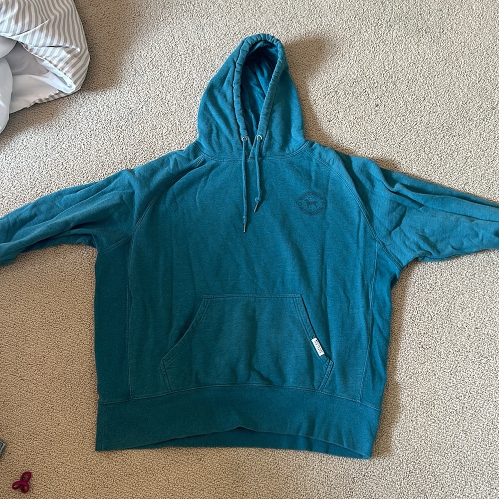 Thick teal black dog hoodie